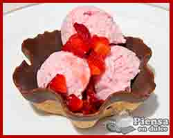 Helado de fresa